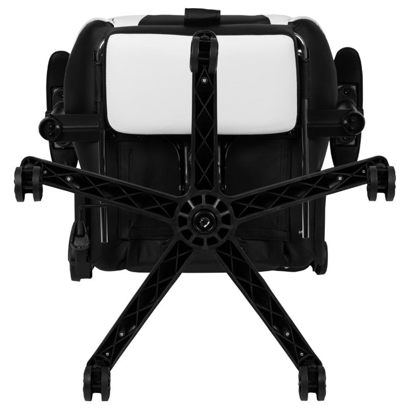 Bowery Hill Leather Racing Swivel Reclining Gaming Chair in Black and White