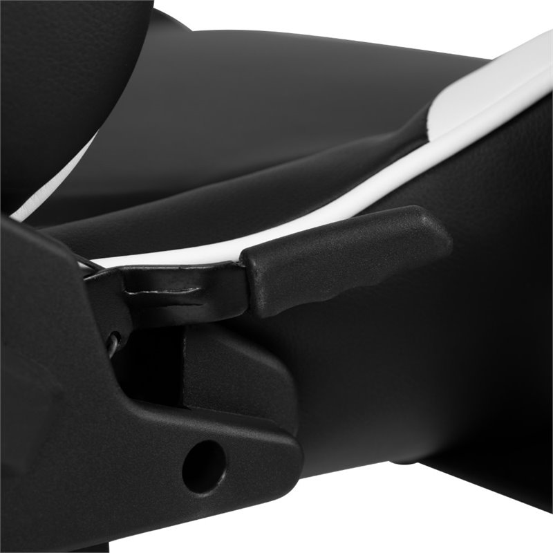 Bowery Hill Leather Racing Swivel Reclining Gaming Chair in Black and White