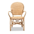Bowery Hill Contemporary Brown Finished Bohemian Rattan Dining Chair