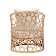 Bowery Hill Contemporary Bohemian Light Honey Rattan Accent Chair
