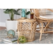 Bowery Hill Modern Bohemian Natural Brown Finished Rattan End Table