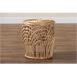 Bowery Hill Modern Bohemian Natural Brown Finished Rattan End Table