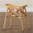 Bowery Hill Contemporary Bohemian Natural Brown Rattan Footstool