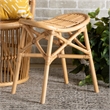 Bowery Hill Contemporary Bohemian Natural Brown Rattan Footstool