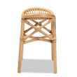Bowery Hill Contemporary Bohemian Natural Brown Rattan Footstool