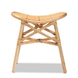 Bowery Hill Contemporary Bohemian Natural Brown Rattan Footstool