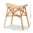 Bowery Hill Contemporary Bohemian Natural Brown Rattan Footstool