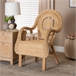 Bowery Hill Modern / Contemporary Bohemian Natural Rattan Arm Chair