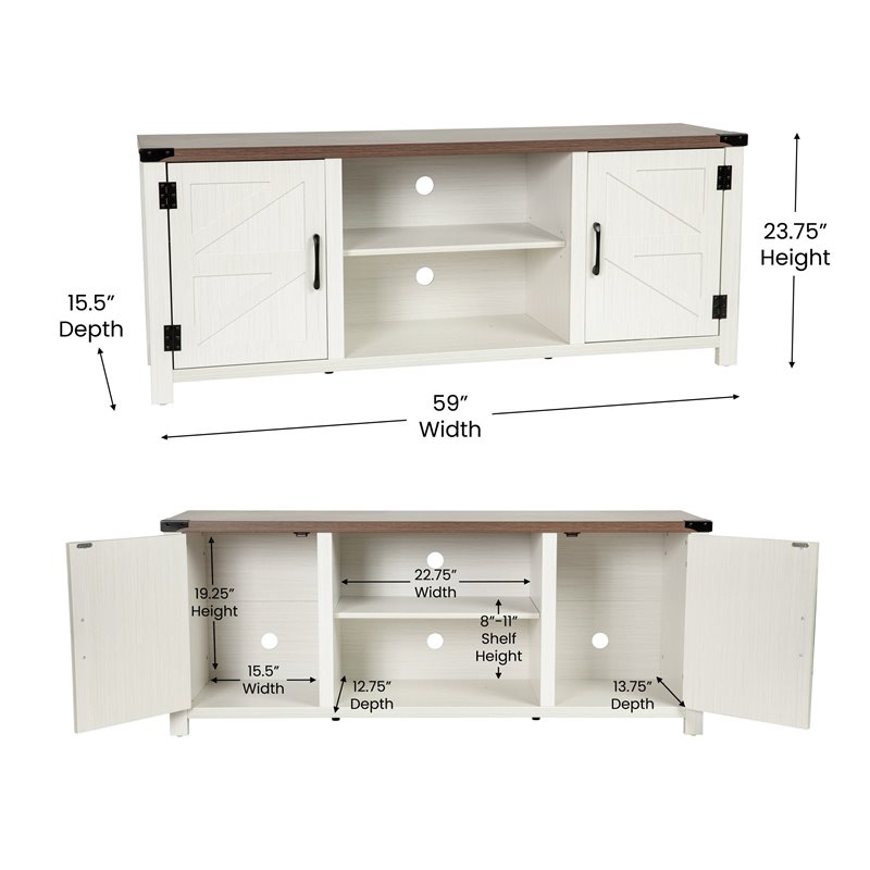 Bowery Hill Engineered Wood TV Stand Fits up to 65