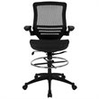 Bowery Hill Mid Back Transparent Mesh Drafting Stool and Flip Up Arms