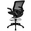 Bowery Hill Mid Back Transparent Mesh Drafting Stool and Flip Up Arms