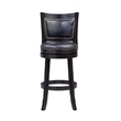 Bowery Hill Contemporary Bar Height Swivel Bar Stool - Black