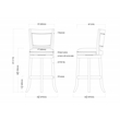 Bowery Hill Contemporary Bar Height Swivel Bar Stool - Black