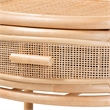 Bowery Hill Modern Bohemian Natural Rattan 1-Drawer Nightstand