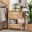 Bowery Hill Modern Bohemian Natural Rattan 1-Drawer Nightstand
