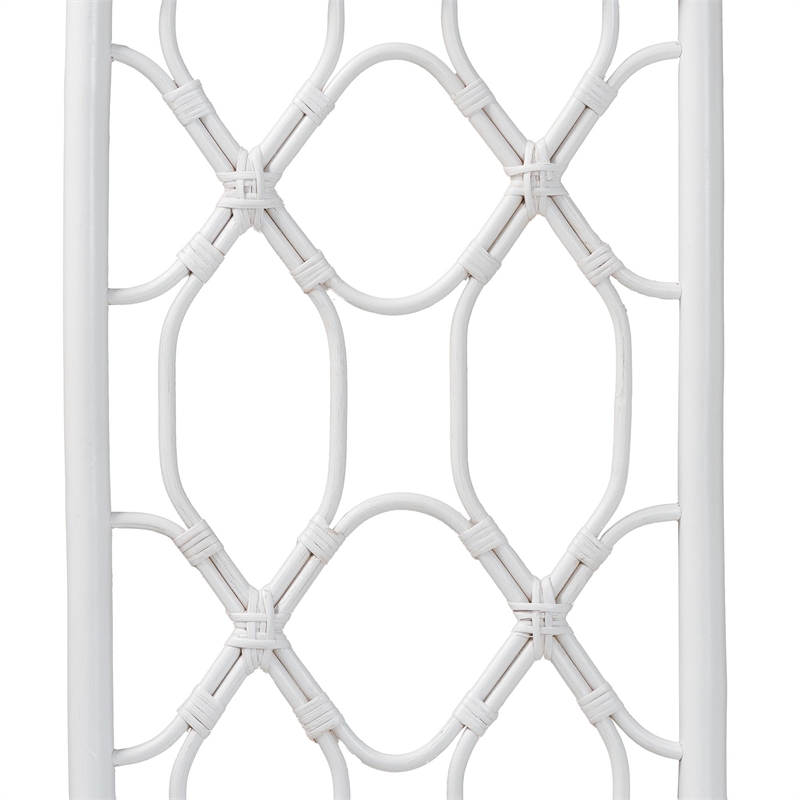 Bowery Hill Bohemian White Rattan King Size Standalone Headboard