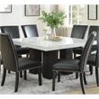 Bowery Hill Contemporary White Marble Top Square Dining Table