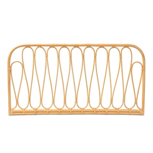 Bowery Hill Modern Brown Rattan Queen Size Wall-mount Headboard