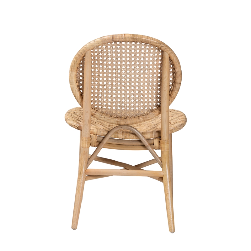 Bowery Hill Modern Bohemian Natural Brown Rattan Dining Chair