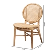 Bowery Hill Modern Bohemian Natural Brown Rattan Dining Chair