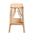 Bowery Hill Modern Bohemian Natural Brown Rattan 2-Tier Console Table