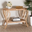 Bowery Hill Modern Bohemian Natural Brown Rattan 2-Tier Console Table