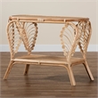 Bowery Hill Modern Bohemian Natural Brown Rattan 2-Tier Console Table
