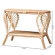 Bowery Hill Modern Bohemian Natural Brown Rattan 2-Tier Console Table