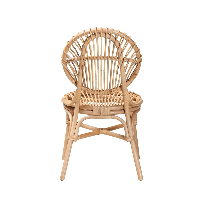 Bowery Hill Modern Bohemian Natural Brown Rattan Dining Chair