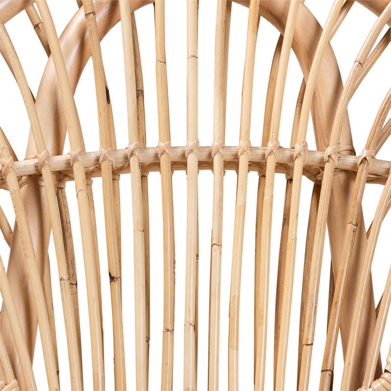 Bowery Hill Modern Bohemian Natural Brown Rattan Dining Chair
