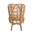 Bowery Hill Rattan Lounge Chair with Curved Backrest in Brown