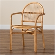 Bowery Hill Modern Bohemian Natural Brown Rattan Dining Chair