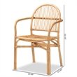Bowery Hill Modern Bohemian Natural Brown Rattan Dining Chair