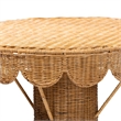 Bowery Hill Bohemian Light Honey Rattan Scalloped Accent Table