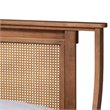 Bowery Hill Brown Finished Wood and Rattan Queen Size Platform Bed