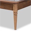 Bowery Hill Brown Finished Wood and Rattan Queen Size Platform Bed