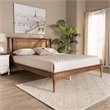 Bowery Hill Brown Finished Wood and Rattan Queen Size Platform Bed
