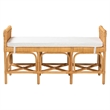 Bowery Hill Contemporary Bohemian Natural Brown Rattan Bench