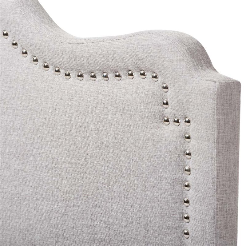Bowery Hill Modern Fabric Upholstered King Headboard in Gray Beige