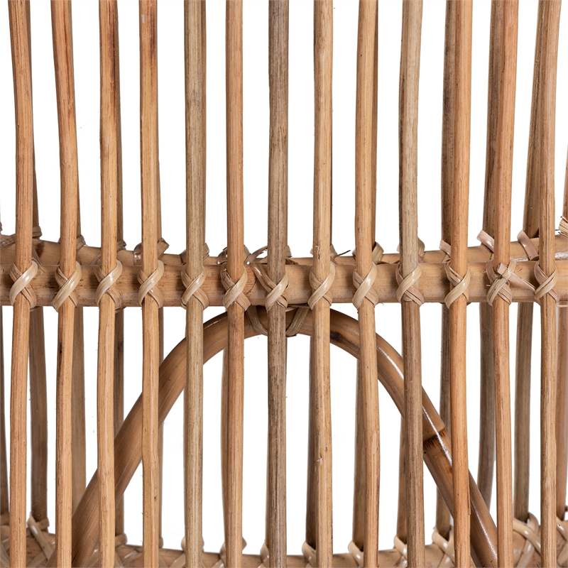 Bowery Hill Contemporary Bohemian Natural Rattan Lounge Chair