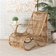 Bowery Hill Contemporary Bohemian Natural Rattan Lounge Chair