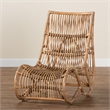 Bowery Hill Contemporary Bohemian Natural Rattan Lounge Chair