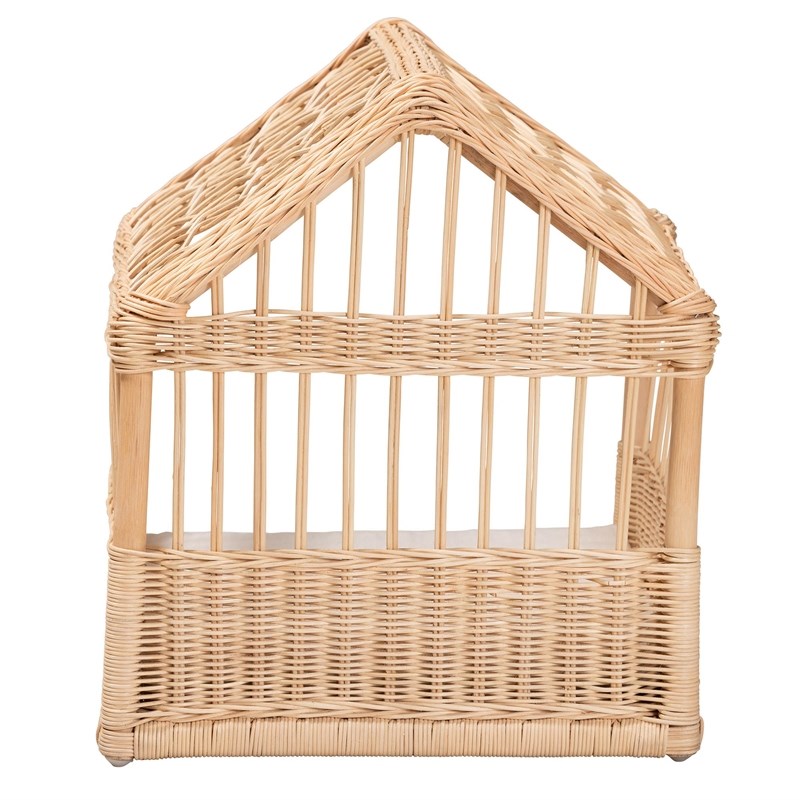 Bowery Hill Contemporary Bohemian Natural Brown Rattan Pet Bed