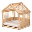 Bowery Hill Contemporary Bohemian Natural Brown Rattan Pet Bed