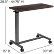 Bowery Hill Modern / Contemporary Mobile Adjustable Bed Table In Oak