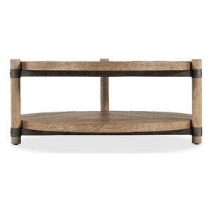 Bowery Hill Modern Round Cocktail Table in Light Natural Wood