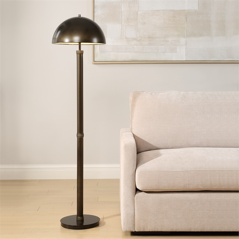 Bowery Hill Metal Bronze Floor Lamp Rectangular 58.5
