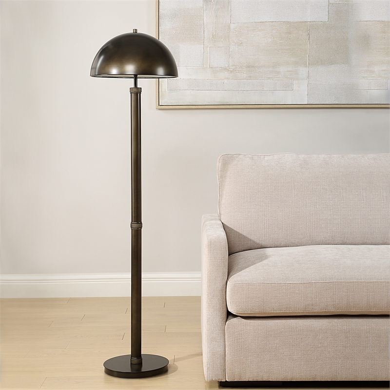 Bowery Hill Metal Bronze Floor Lamp Rectangular 58.5