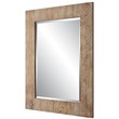 Bowery Hill Chevron Pattern Coastal MDF Wood Mirror in Natural