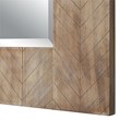 Bowery Hill Chevron Pattern Coastal MDF Wood Mirror in Natural